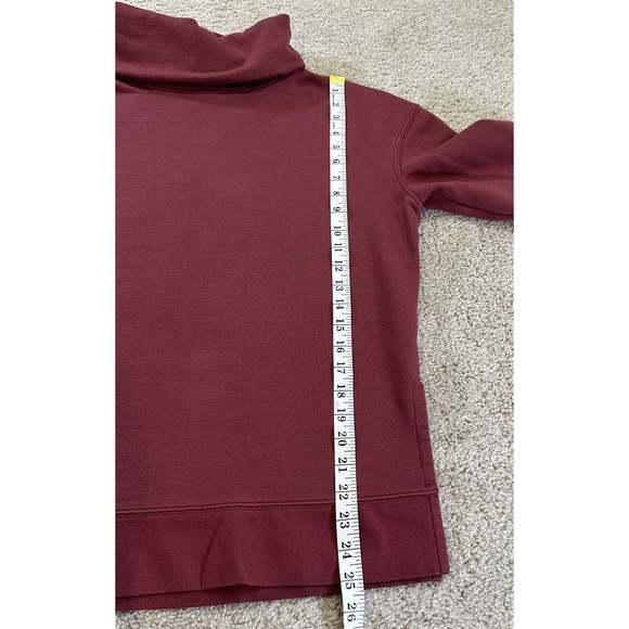 Athleta Women’s Long Sleeve Turtleneck Pullover Sweater Size Small Red Fleece - Picture 6 of 6